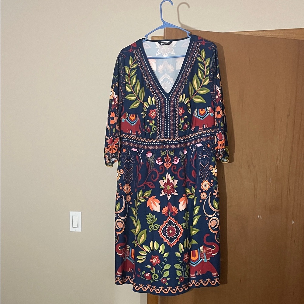 BloomChic Navy Floral Long Sleeve Dress